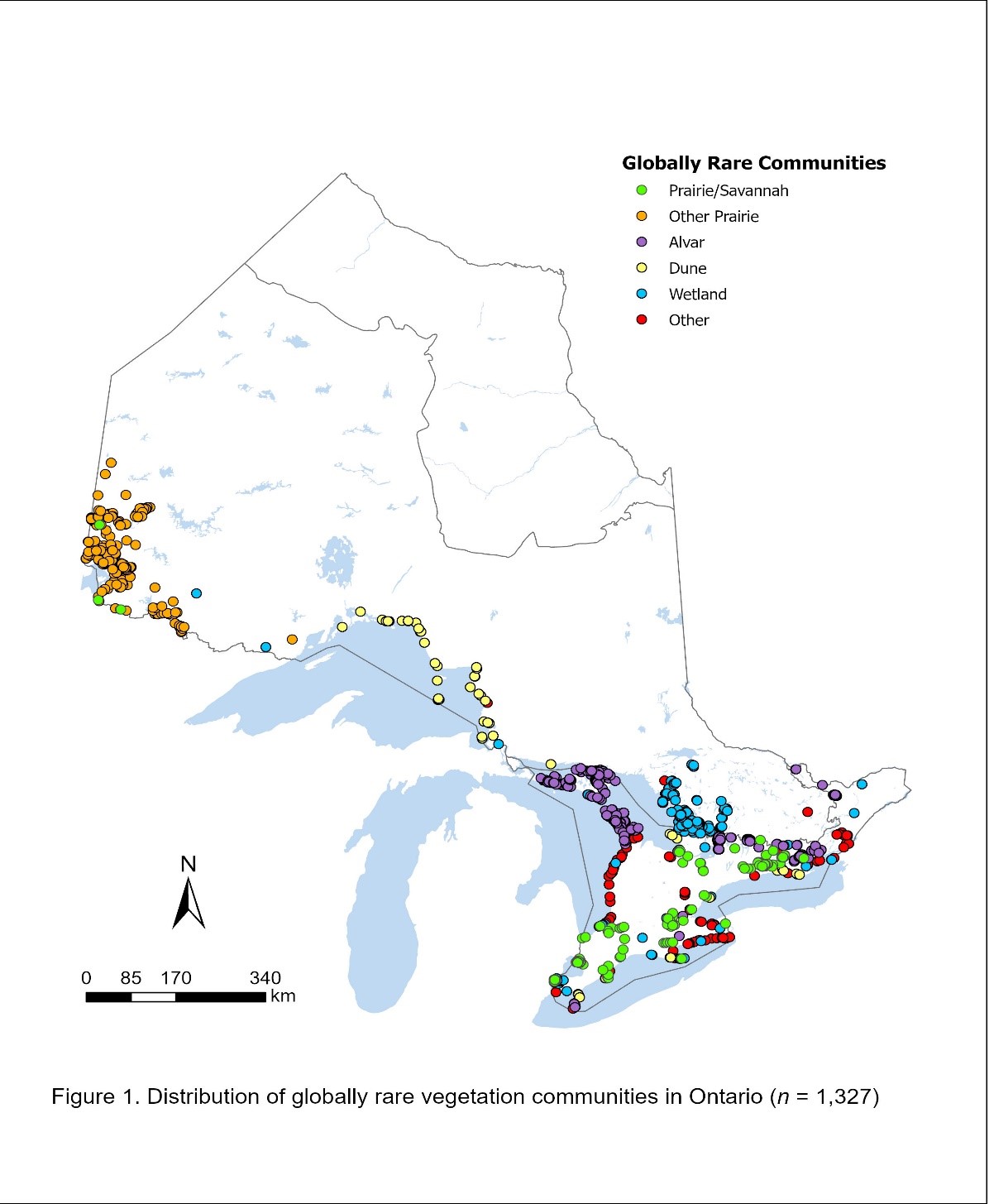 State Of Ontarios Biodiversity Rare Ecosystems Map State Of